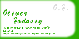 oliver hodossy business card